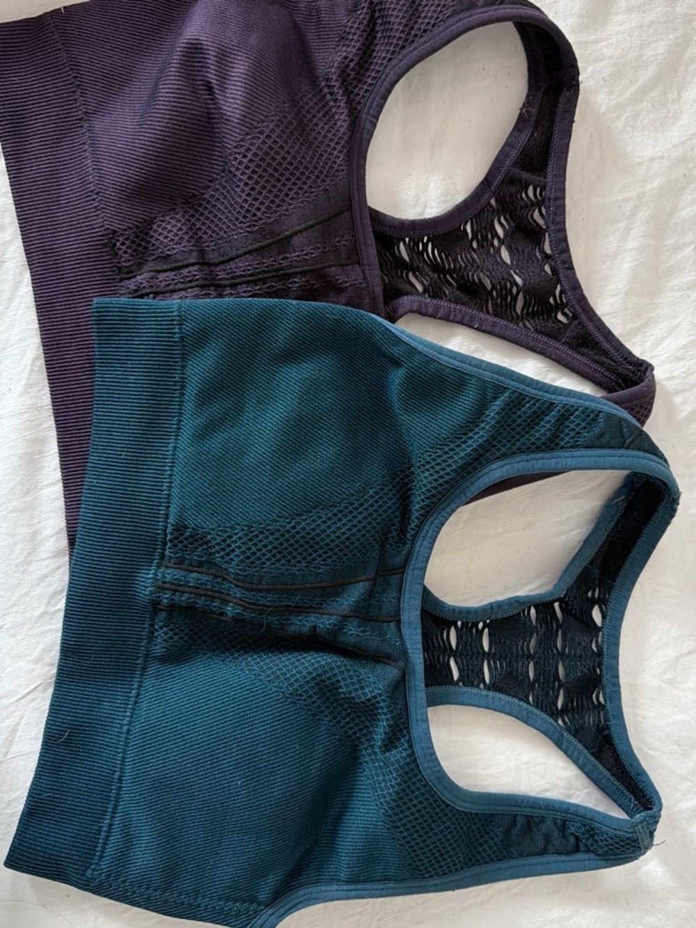 Avia Teal & Plum Racerback Mesh Sports Bras